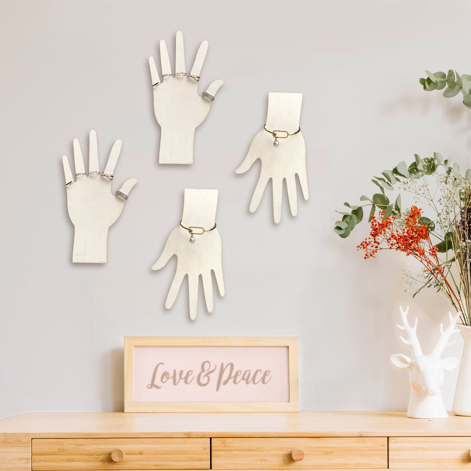 #WD610-X6﻿ 2-Way Wooden Jewelry Display for Rings and Bracelet