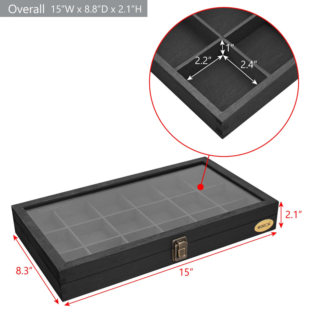 #WD63 18 Compartments Wooden Storage Case for Jewelry and Beads