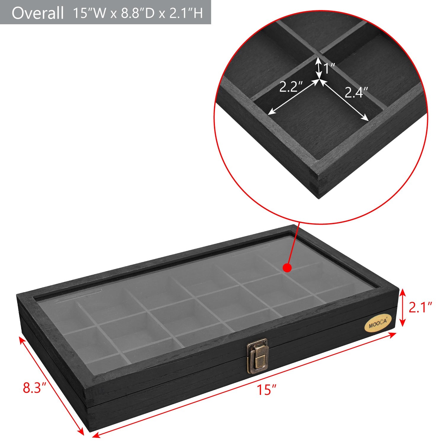#WD63 18 Compartments Wooden Storage Case for Jewelry and Beads