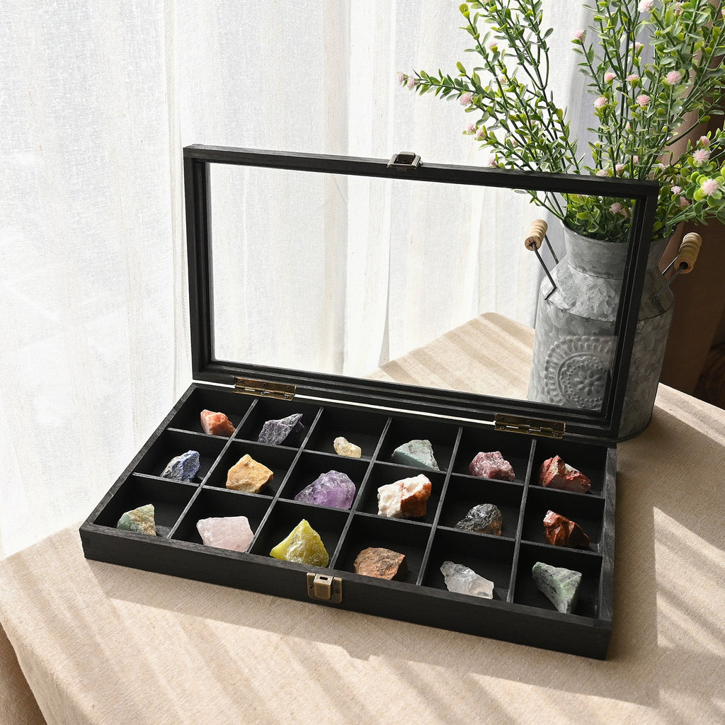 #WD63 18 Compartments Wooden Storage Case for Jewelry and Beads