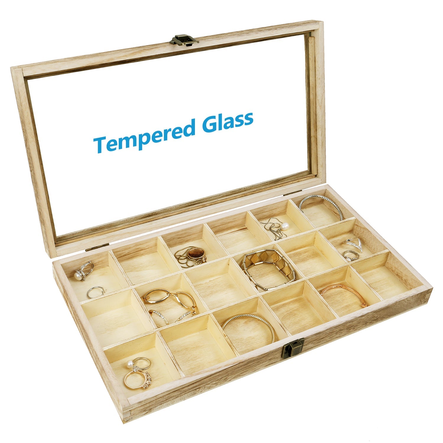 #WD63 18 Compartments Wooden Storage Case for Jewelry and Beads