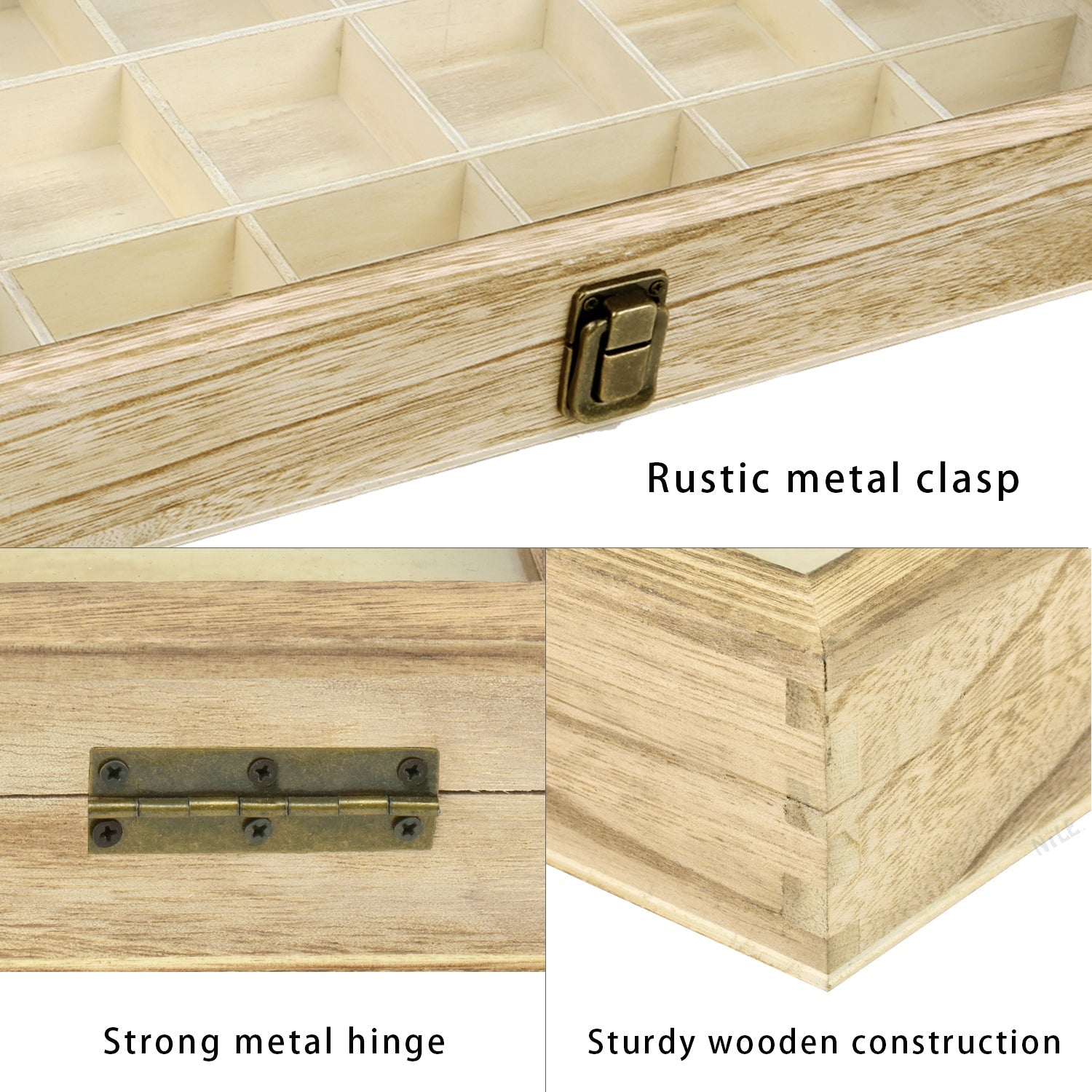 #WD63 18 Compartments Wooden Storage Case for Jewelry and Beads