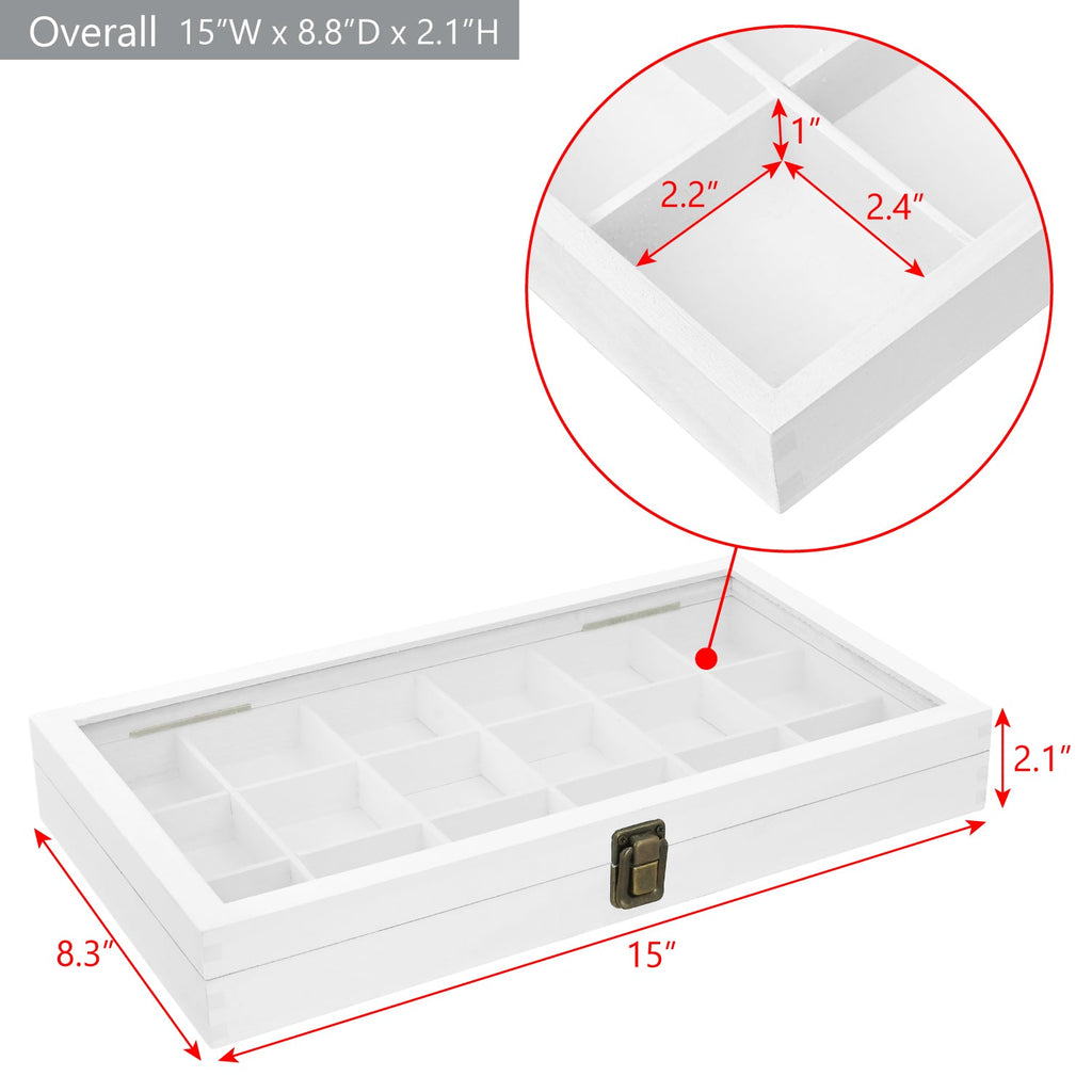 #WD63 18 Compartments Wooden Storage Case for Jewelry and Beads