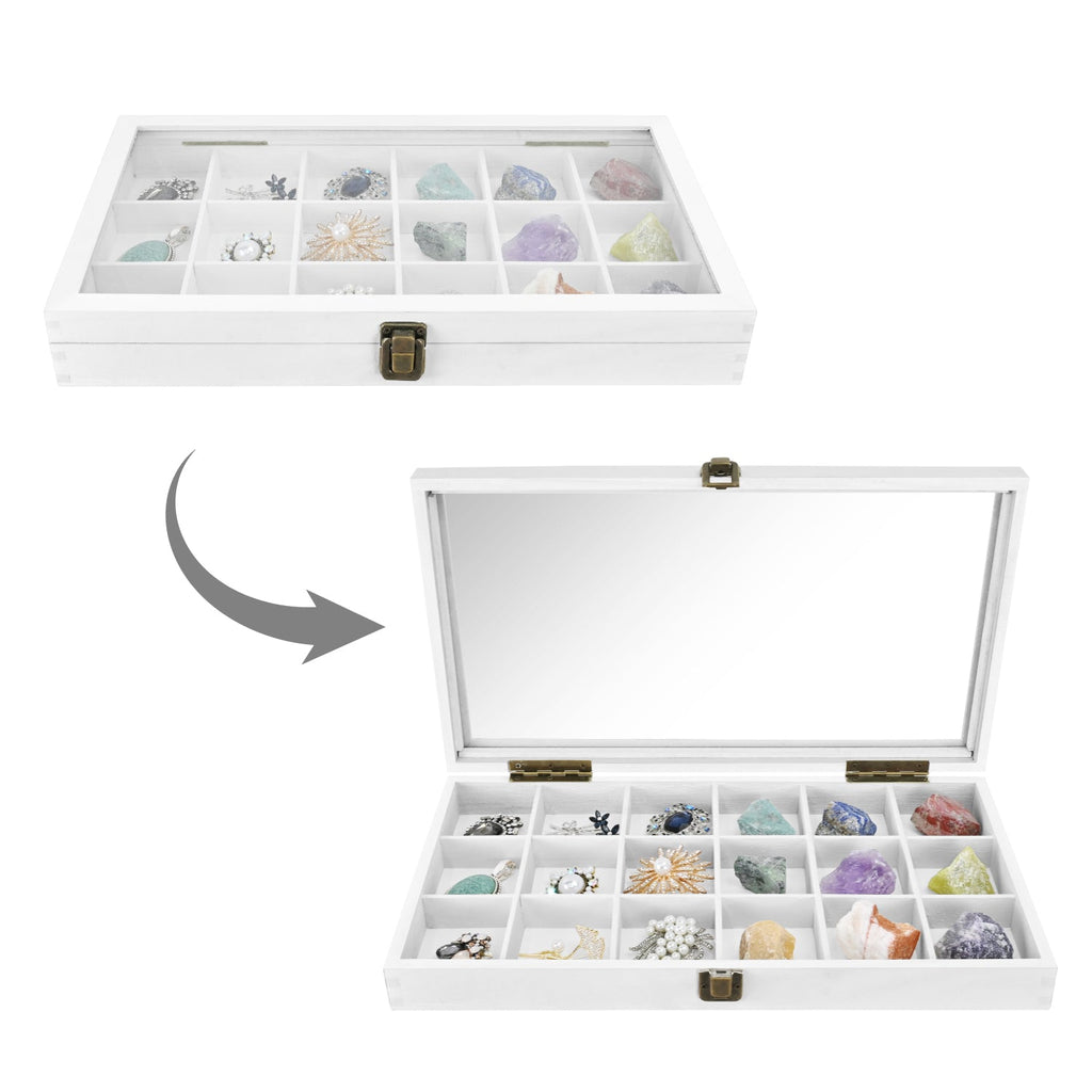 #WD63 18 Compartments Wooden Storage Case for Jewelry and Beads