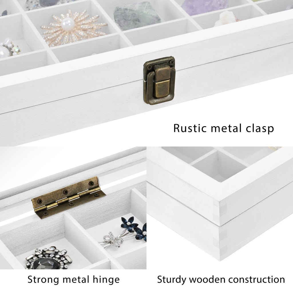 #WD63 18 Compartments Wooden Storage Case for Jewelry and Beads