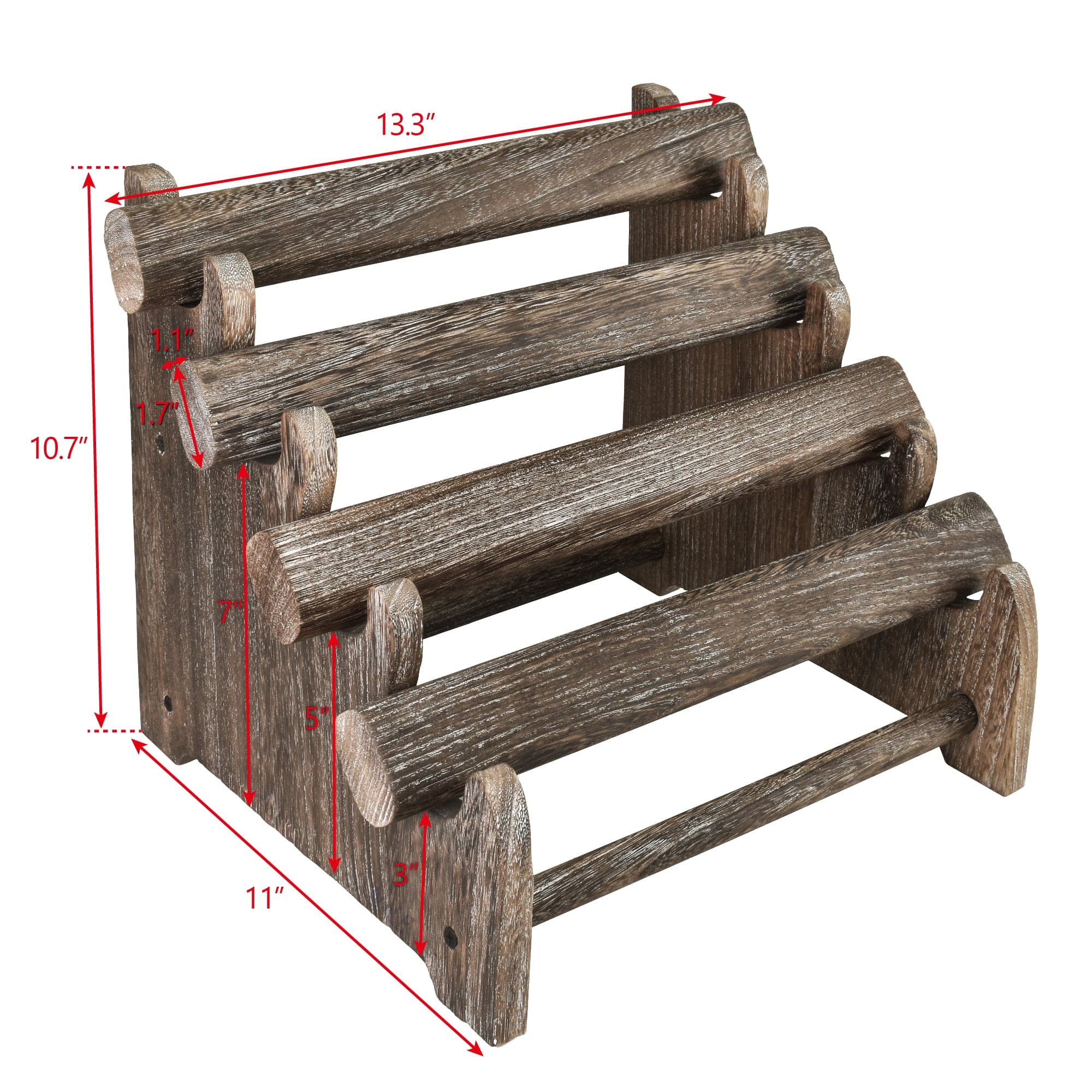 #WD7804CF Oval Shape Wooden 4 Tiered Jewelry Display