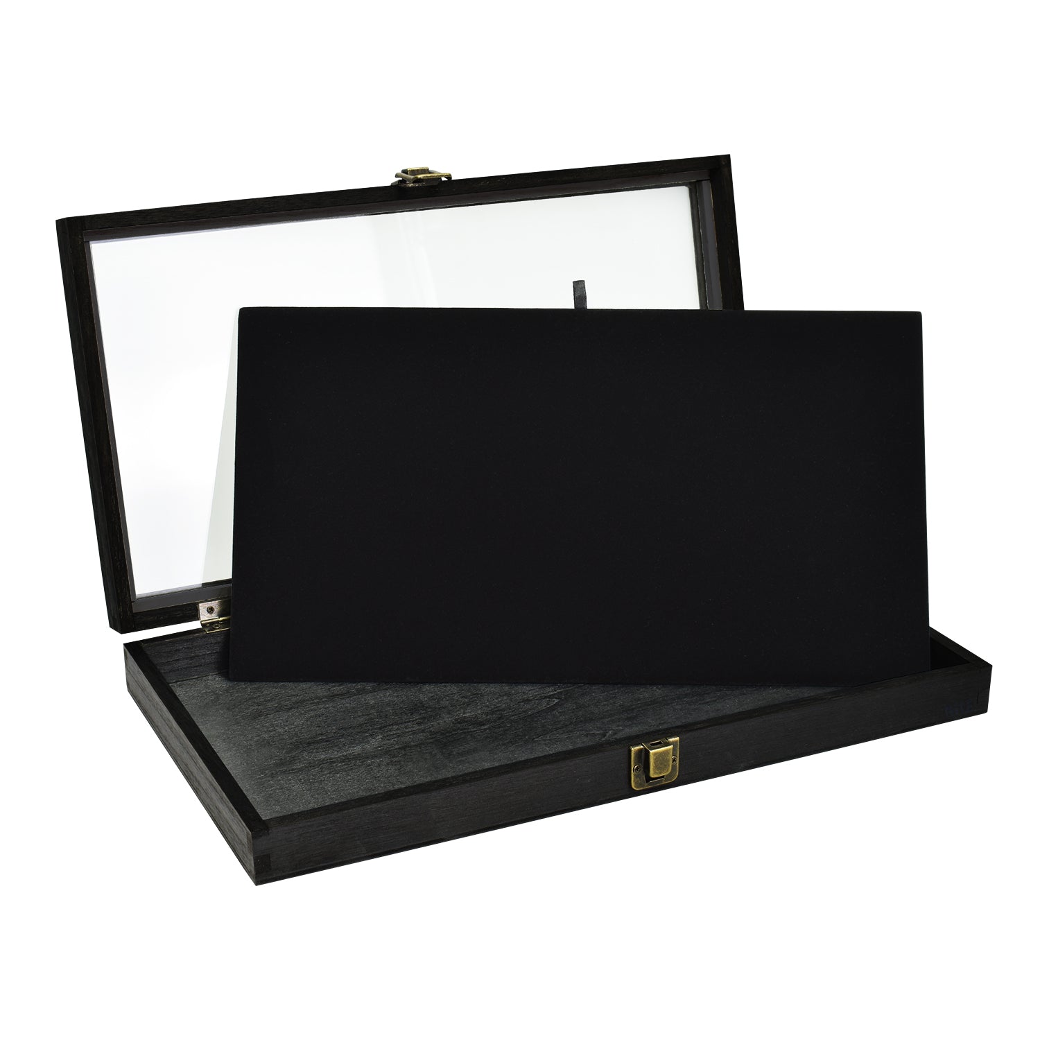 #WD83C+93-1 BK Wooden Jewelry Display Case with Black velvet pad