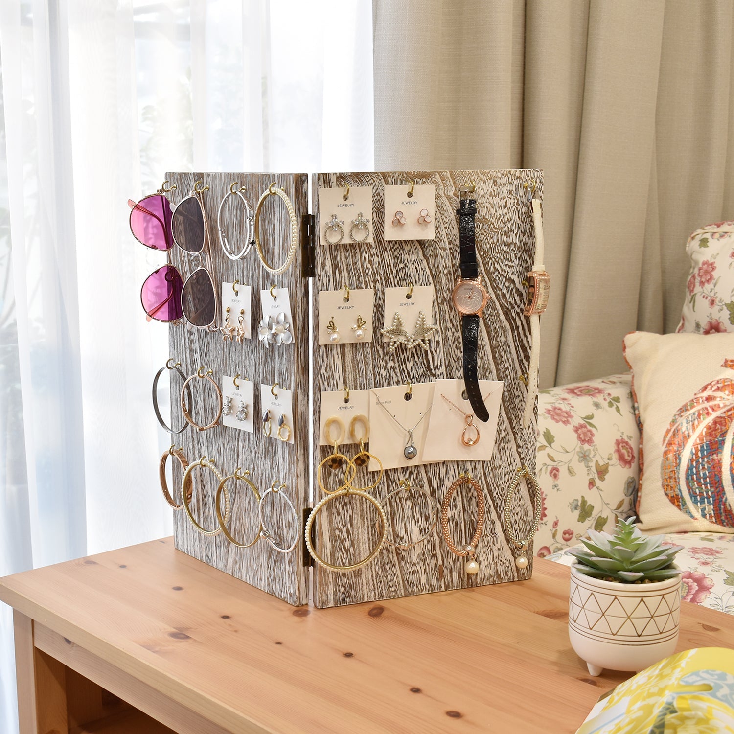 #WDT534 Two-Sided Jewelry Display Stand