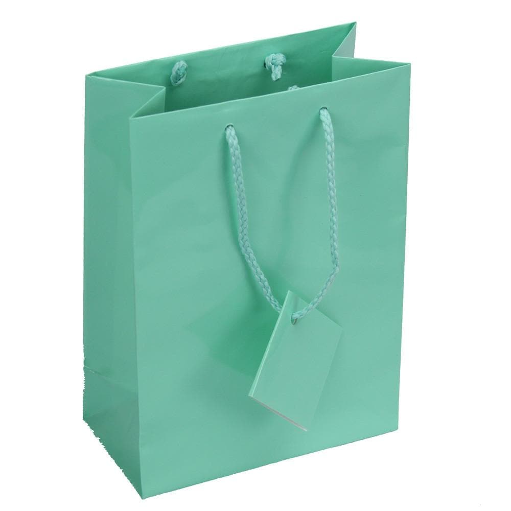 #BX3968 Glossy Paper Tote Bags, White