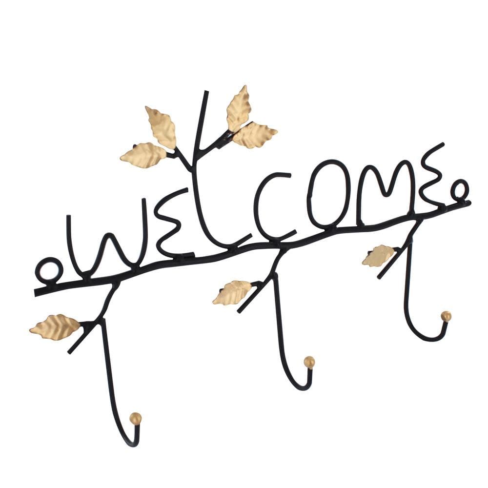 #COP3633 Metal "Welcome" Wall Mounted Coat Rack