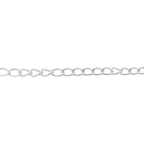 #FMC-5525S Silver Plated Metal Chain Link, 5.5mm x 3mm