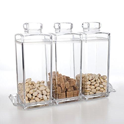 #HW92456 Acrylic 3 Pieces Seasoning Containers & Food Storage Jars