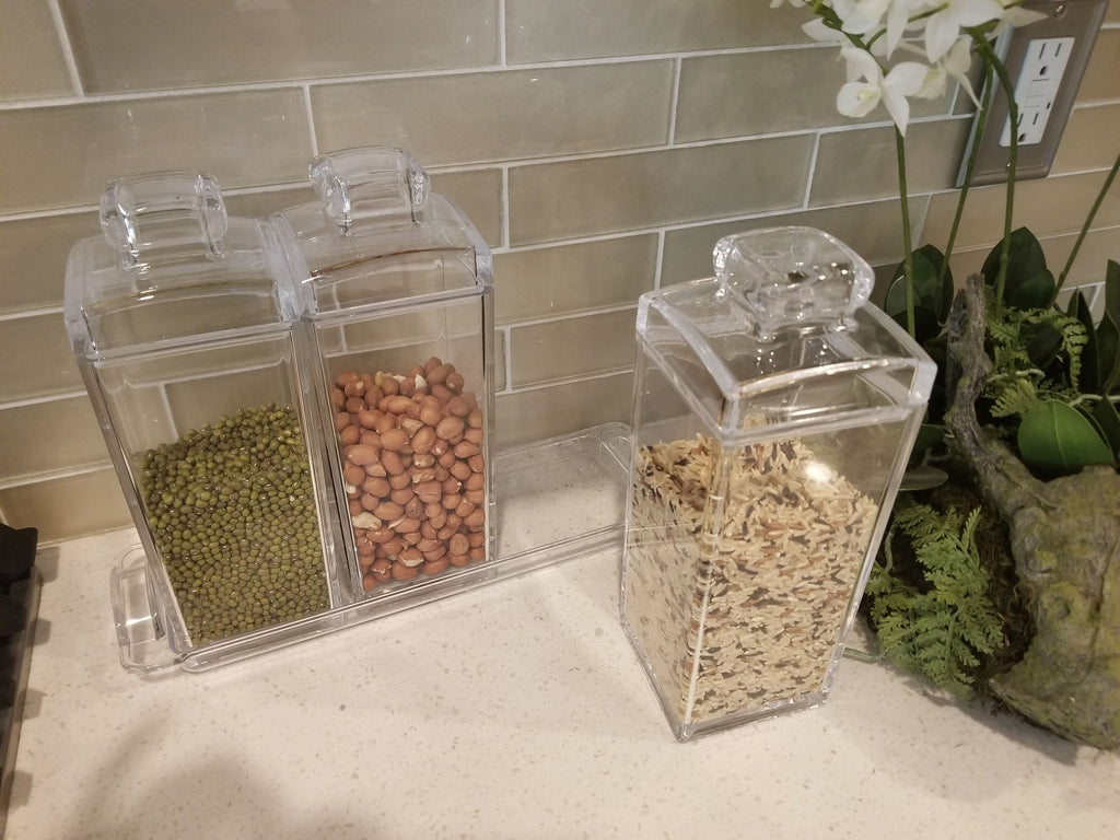 #HW92456 Acrylic 3 Pieces Seasoning Containers & Food Storage Jars