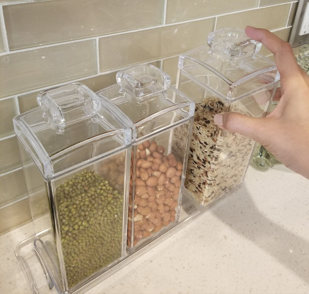 #HW92456 Acrylic 3 Pieces Seasoning Containers & Food Storage Jars